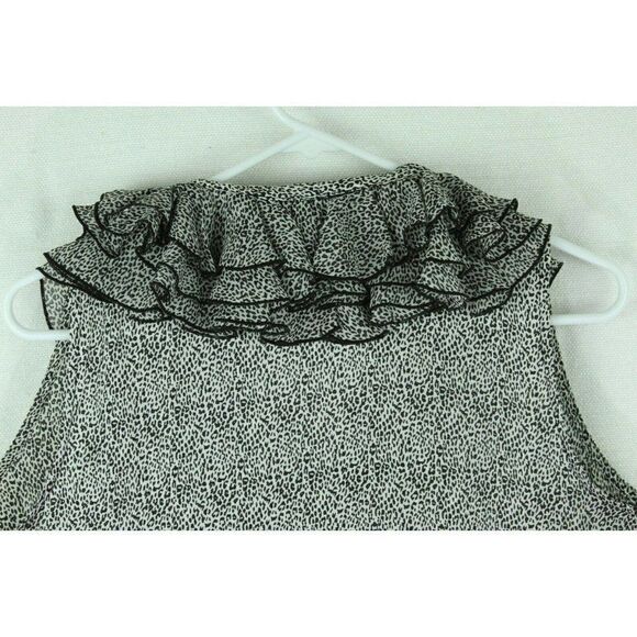 Sioni Top Leopard Print Ruffles Sleeveless Womens small - Picture 5 of 12